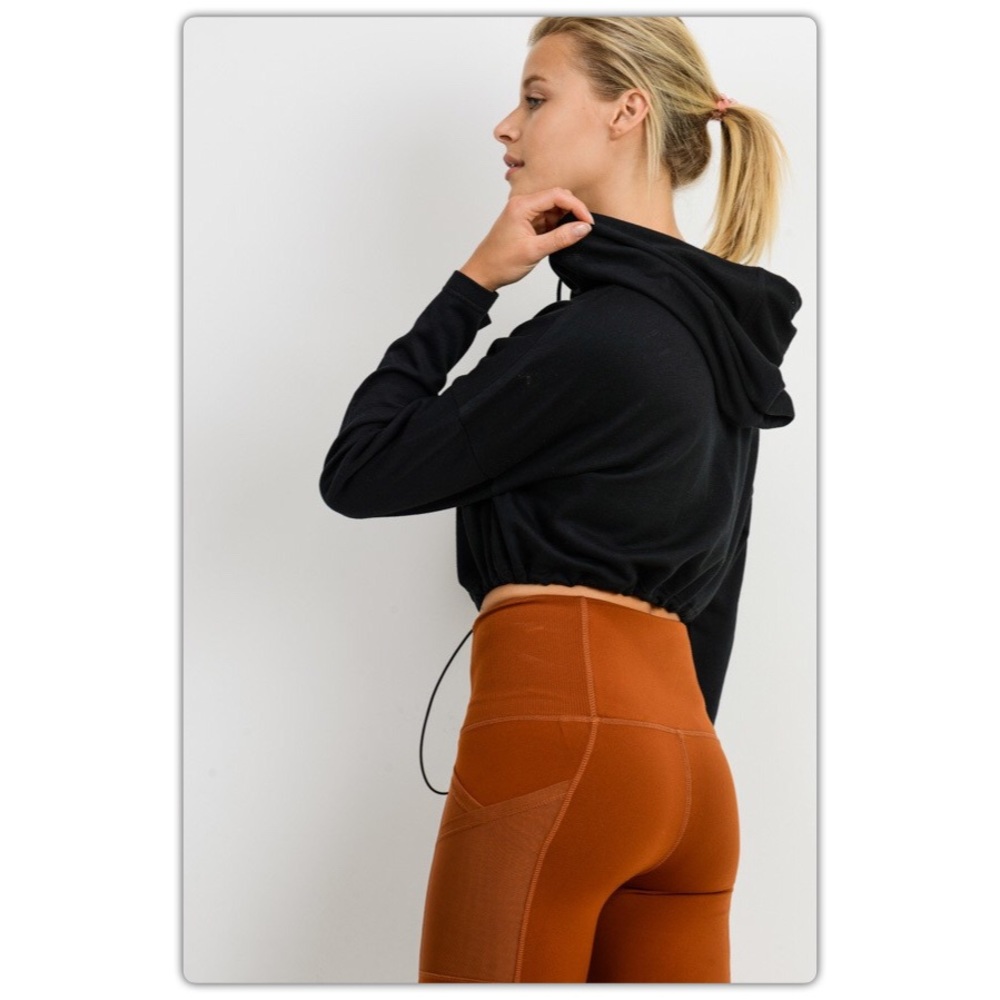 Black and White Striped Cropped Sweatshirt - Picture 5 of 5